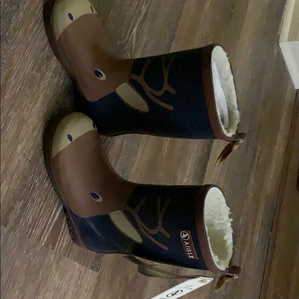 Kids Reindeer Aigle Rainboots